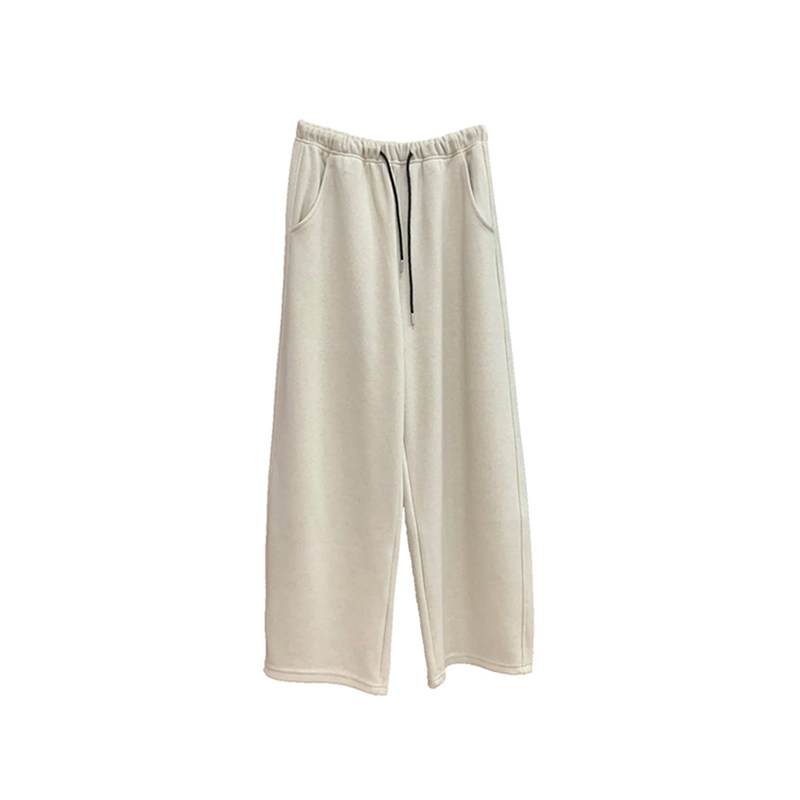 米白色毛呢阔腿裤子女款冬加绒慵懒风大码胖mm梨形身材直筒休闲裤,淘宝优惠券,粉丝福利购,淘宝优惠卷