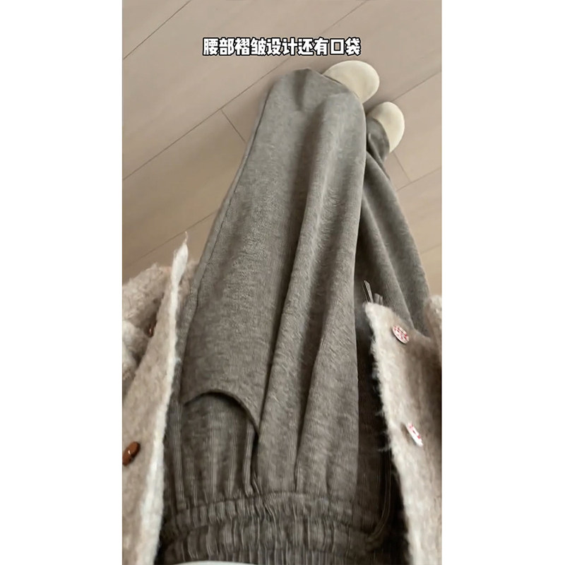 大码美拉德咖色糯米裤女秋冬梨型身材胖mm显瘦垂坠感软糯休闲裤子,淘宝优惠券,粉丝福利购,淘宝优惠卷