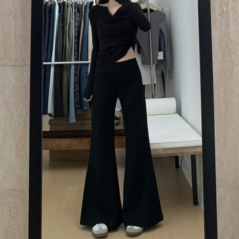 黑色不贴腿运动微喇裤女秋冬大码休闲阔腿加绒裤子今年流行梧桐裤,淘宝优惠券,粉丝福利购,淘宝优惠卷