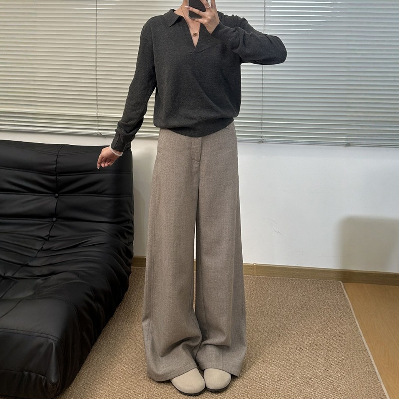 春季老钱风淡人高知穿搭西装裤女直筒胖mm大码休闲松弛感阔腿裤子,淘宝优惠券,粉丝福利购,淘宝优惠卷