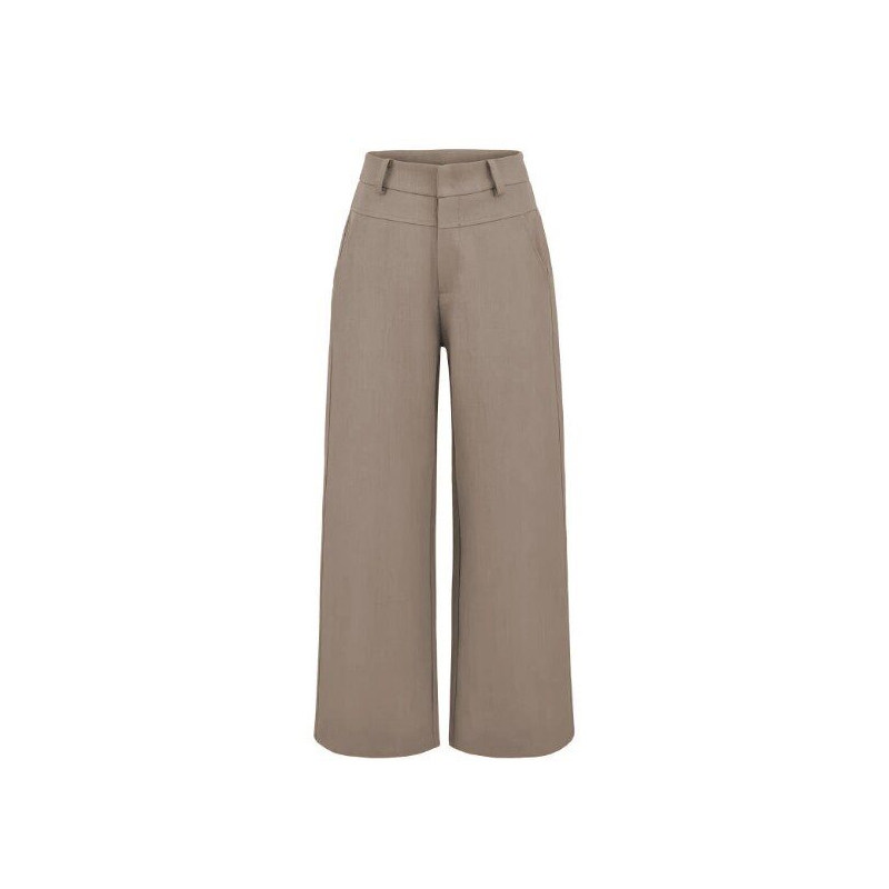 卡其色西装裤子女时尚洋气时髦轻奢高级感大码老钱风窄版阔腿长裤,淘宝优惠券,粉丝福利购,淘宝优惠卷