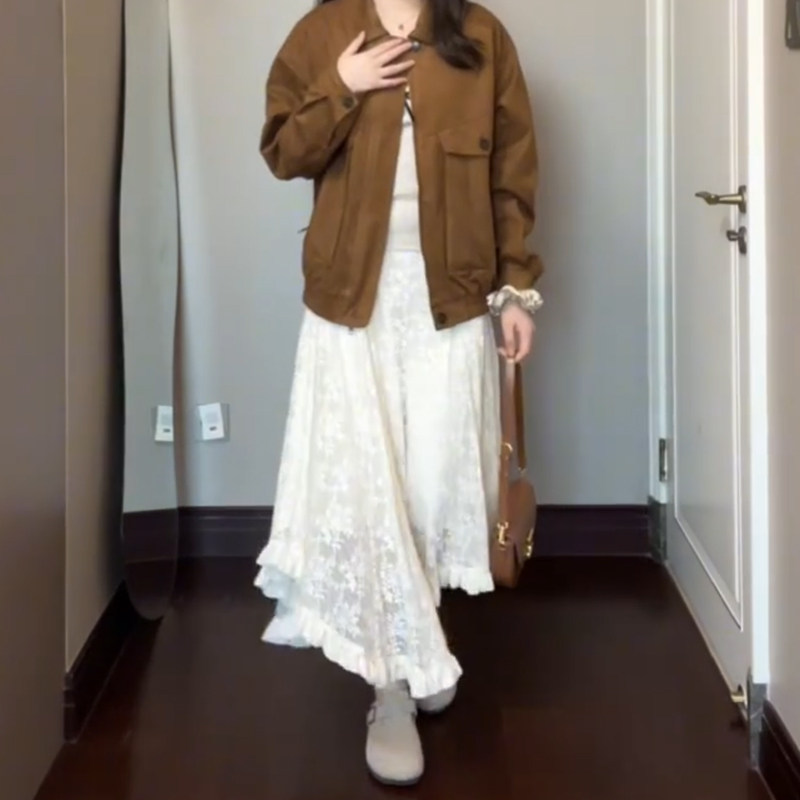 白色不规则蕾丝半身裙女秋装大码胖mm梨形身材显瘦a字长款蛋糕裙,淘宝优惠券,粉丝福利购,淘宝优惠卷