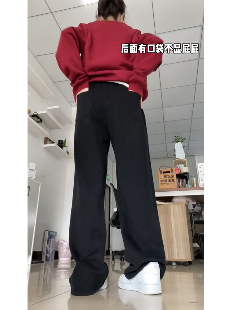 束脚卫裤女秋2025新款大码梨形身材胖mm显瘦直筒黑色运动休闲裤子,淘宝优惠券,粉丝福利购,淘宝优惠卷