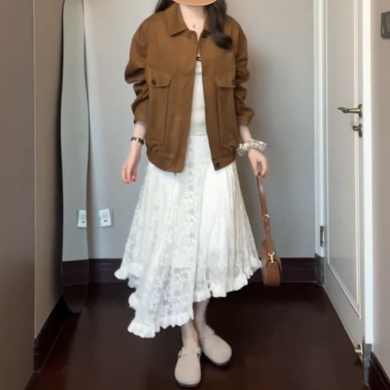 白色不规则蕾丝半身裙女秋装大码胖mm梨形身材显瘦a字长款蛋糕裙,淘宝优惠券,粉丝福利购,淘宝优惠卷