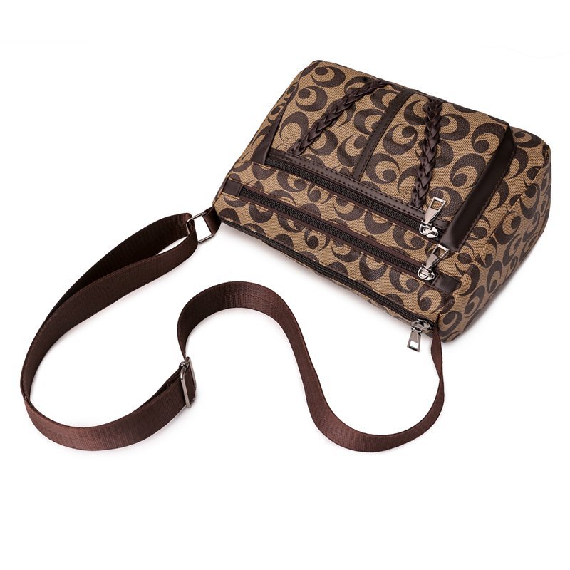 包包女百搭大容量多层斜挎包女2023新款中年妈妈包印花单肩包潮 - 图3