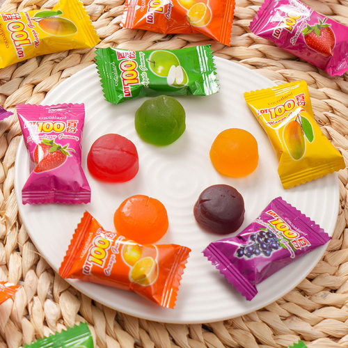 马来西亚一百份芒果味综合口味果汁软糖1000g儿童零食QQ橡皮糖果 - 图2