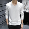 V-neck base shirt men's ice silk long-sleeved T-shirt
