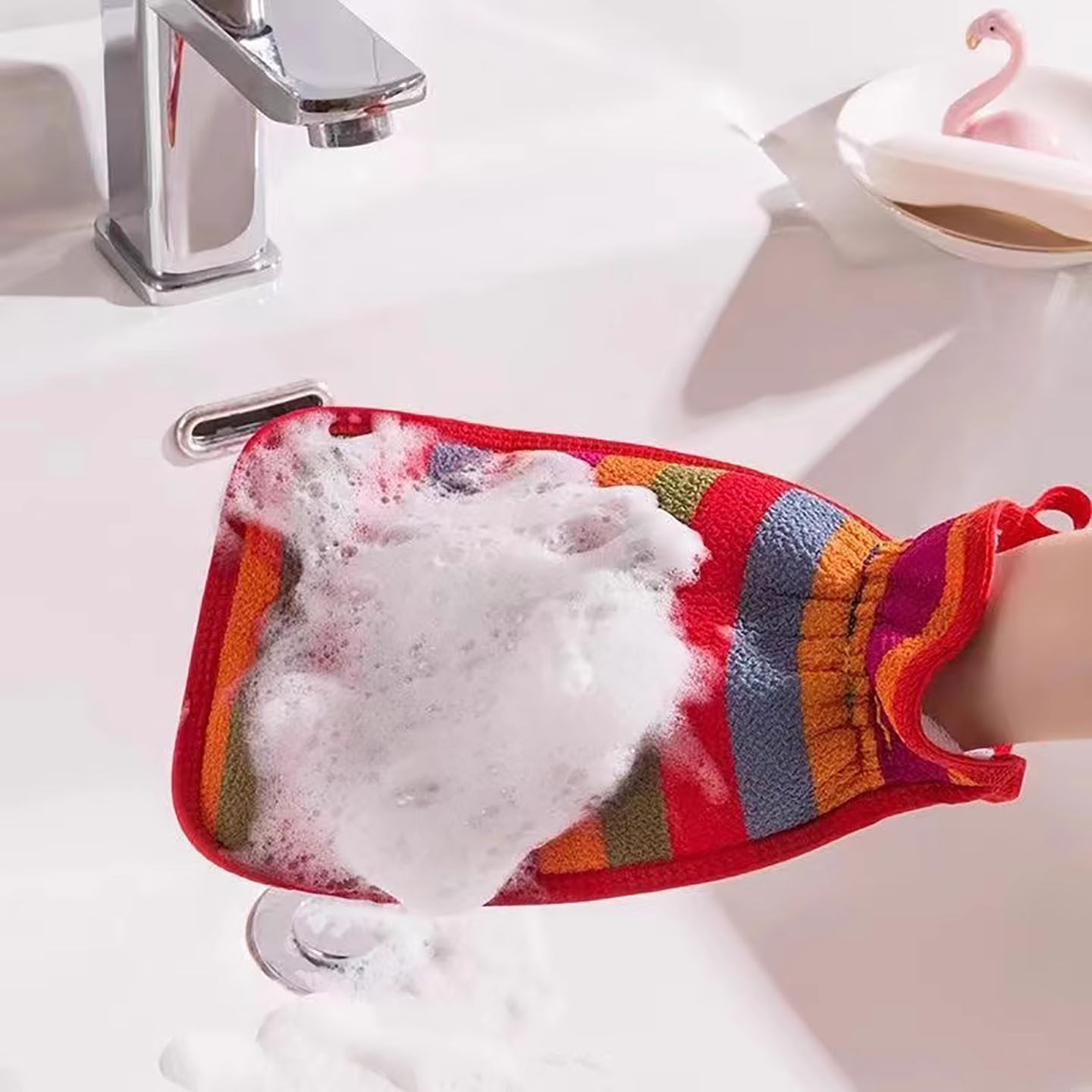 彩虹条搓澡巾男女双面搓背洗澡巾沐浴手套搓灰粗砂洗澡神器无痛,淘宝优惠券,粉丝福利购,淘宝优惠卷