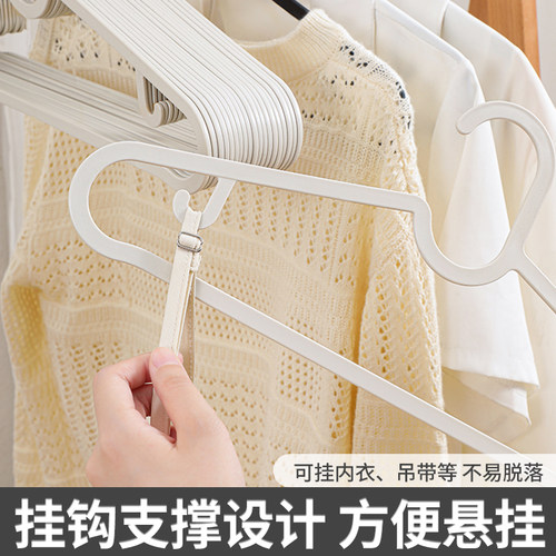 家用衣架防滑晾晒塑料衣撑黑色衣挂加厚学生斯汀潮牌撑子阳台挂衣 - 图1