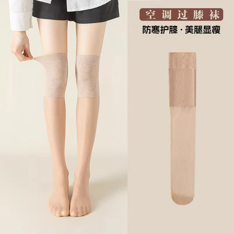 夏季护膝长筒袜女空调房加长款过膝丝袜保暖防滑袜子防勾丝小腿袜