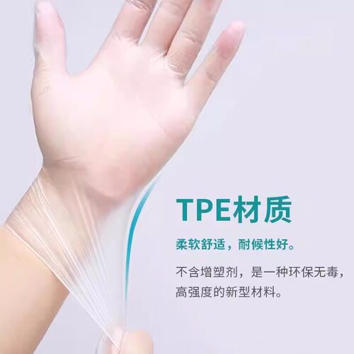 一次性手套1000只透明防水耐磨家用加厚TPE食品级厨房清洁餐饮用 - 图1