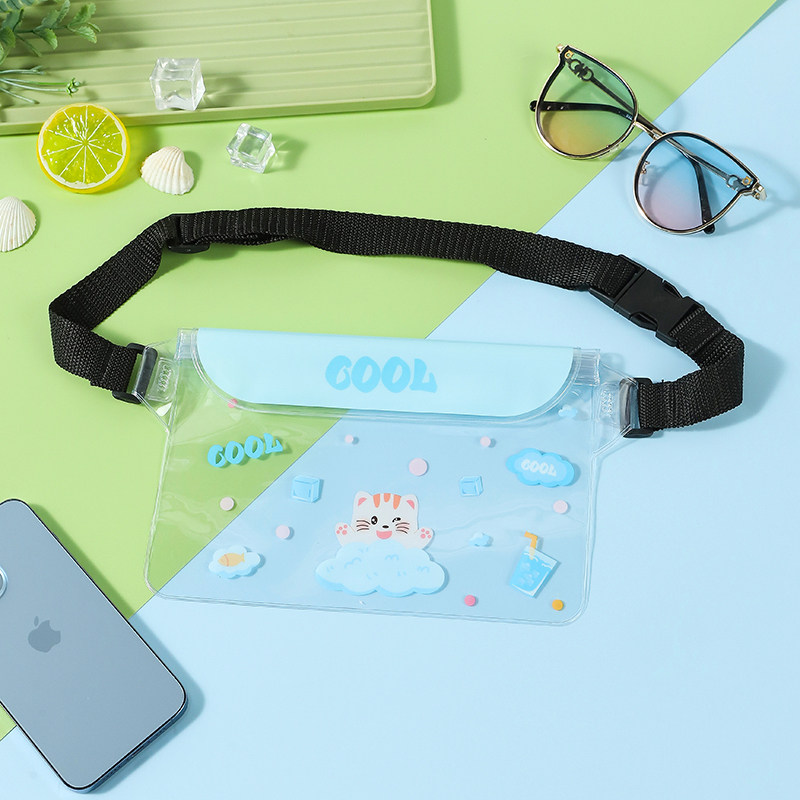手机防水袋透明可触屏腰包收纳袋游泳潜水上乐园保护套漂流密封包