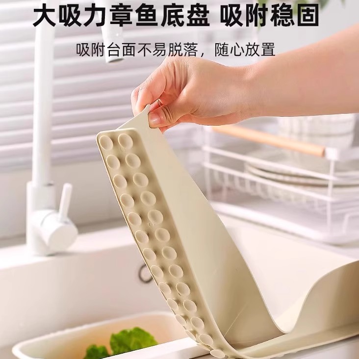 水槽挡水板厨房水池洗碗池洗菜盆洗手台边缘防溅水加高挡水条隔板 - 图3