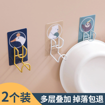 Home Makeup Room Free perforated washbasin hooks Kitchen Cutting Board No marks Sticky Hook Bathroom with Hanging Face Basin Rack