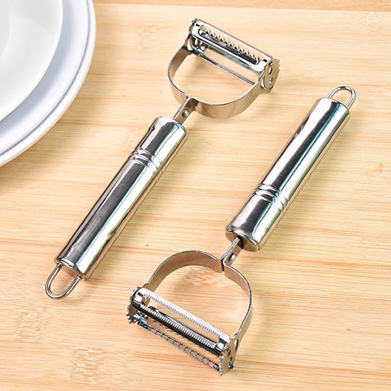 不锈钢削皮刀家用多功能刮皮刀水果蔬菜瓜刨土豆削皮器刨丝神器 - 图2