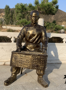 玻璃钢医药主题中医制药人物雕塑