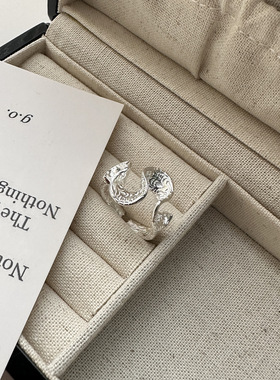 唐草纹理韩国戒指S925纯银个性