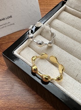 磨砂戒指夏尼S925纯银韩版