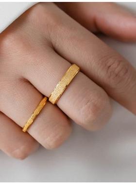 钛钢戒指精致磨砂高级素圈