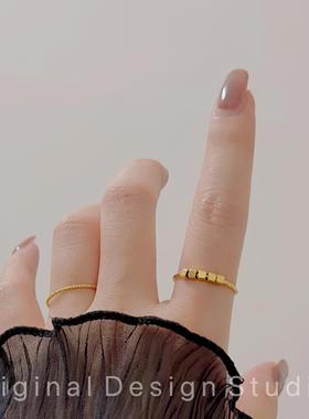 钛钢戒指轻奢高级感小方糖戒指