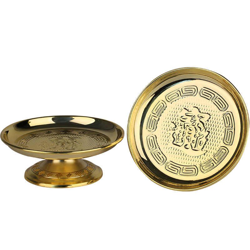 供盘水果盘佛堂莲花盘供果盘 招财观音贡盘祈