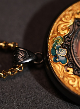 文创定 制五爷扎基拉姆黄铜唐卡盒项链珐琅彩绘嘎乌盒唐卡吊坠项