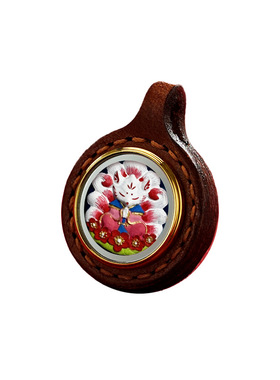 手绘唐卡藏式黄财文殊绿度母扎基拉姆五爷关公手绘擦擦小唐卡吊坠