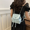 Korean niche commuter backpack women's 2024 summer new style small fragrant style portable shoulder bag rhombus chain backpack