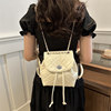 Korean niche commuter backpack women's 2024 summer new style small fragrant style portable shoulder bag rhombus chain backpack