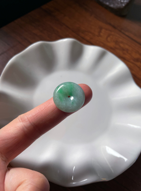 天然a货翡翠飘绿小孩成人中小款平安扣吊坠项链玉石挂件男女玉坠