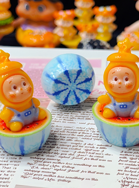 定制立体西瓜星星人食玩diy手工奶油胶包挂件装饰品摆件树脂配件