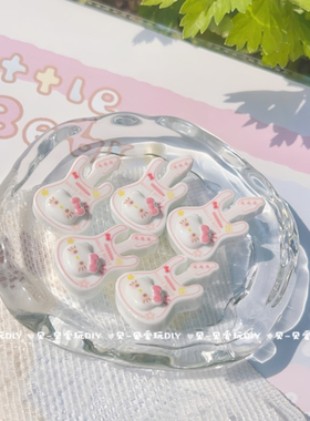 定制卡通kt小吉他微缩食玩diy手工奶油胶冰箱贴发夹树脂配件摆件