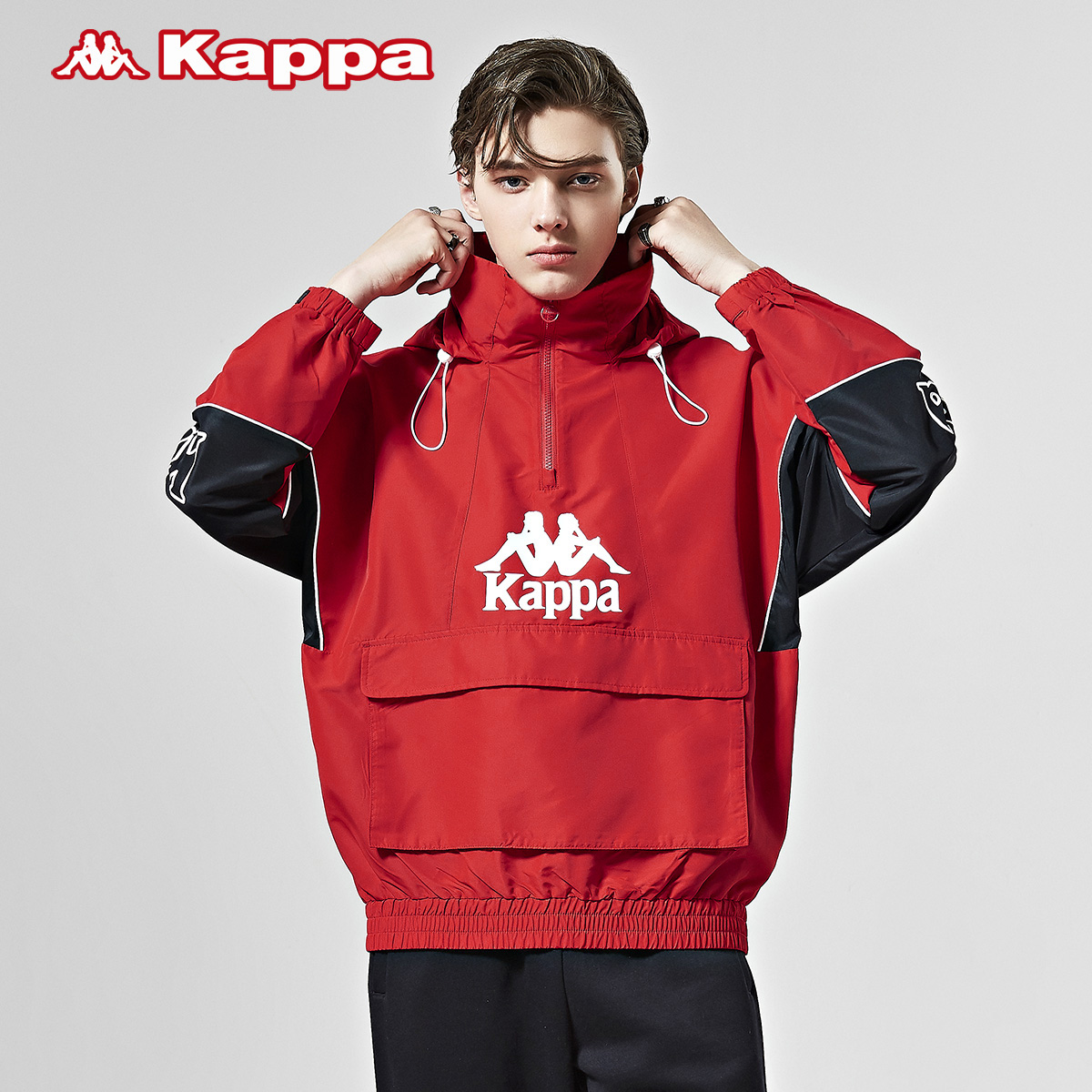 新款 卡帕情侣男女防风衣春季休闲外套拼接连帽长袖上衣 Kappa 2020 新款 卡帕情侣男女防风衣春季休闲外套拼接连帽长袖上衣 Kappa 2020