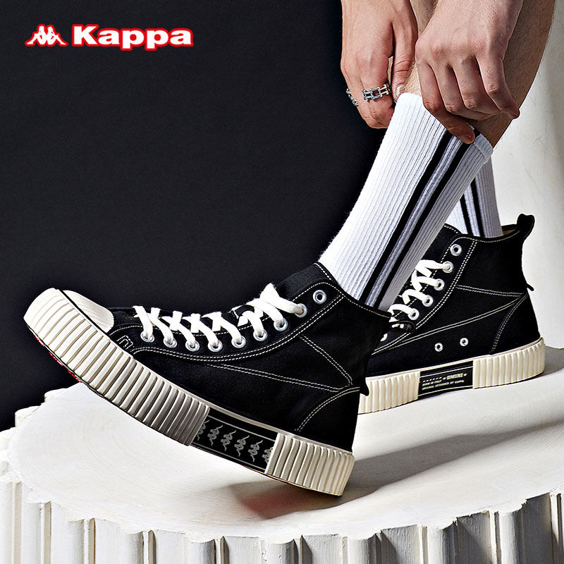 kappa情侣男女串标高帮休闲板鞋 Kappa帆布鞋