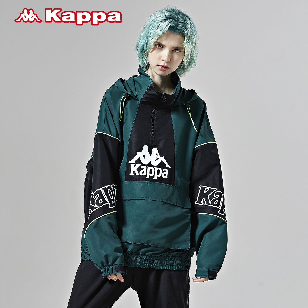 新款 卡帕情侣男女防风衣春季休闲外套拼接连帽长袖上衣 Kappa 2020 新款 卡帕情侣男女防风衣春季休闲外套拼接连帽长袖上衣 Kappa 2020