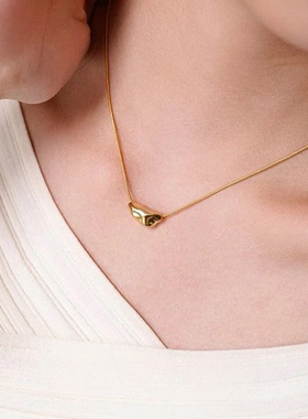 小陨石吊坠项链锁骨链女