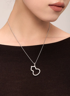 福禄葫芦镶钻吊坠项链女