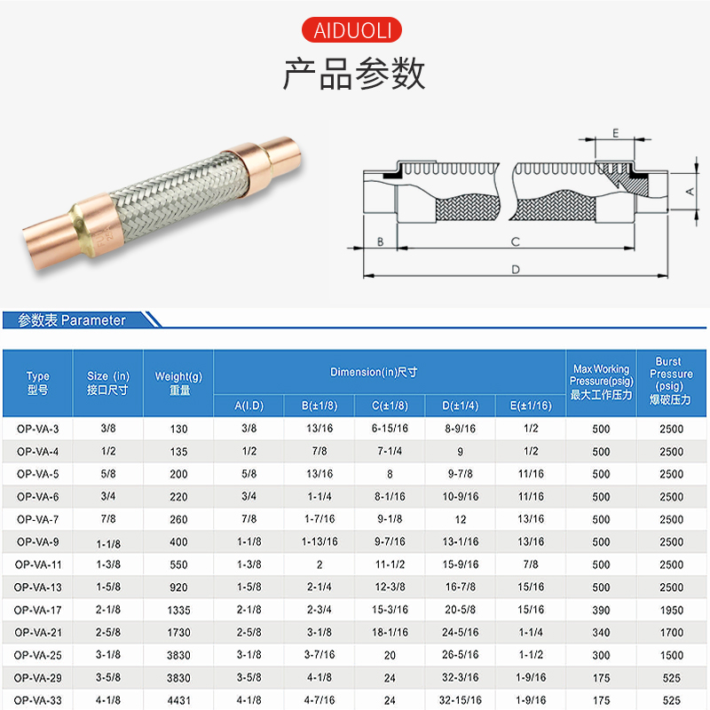 冷库制冷机组防震管中央空调压缩机避震管高压减震抗震管波纹软管