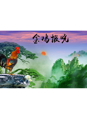 客厅餐厅入户金鸡挂画简约壁画