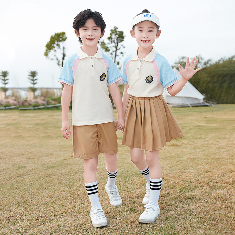 幼儿园园服夏季英伦运动风毕业照班服合唱朗诵演出服小学生校服棉 - 图2