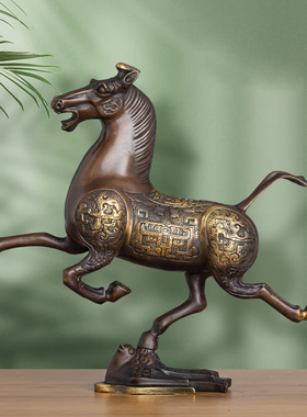 仿古青铜马踏飞燕摆件家居装饰品