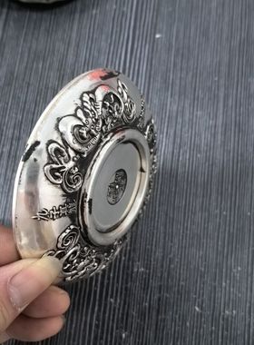 古玩杂项收藏仿古大清乾隆年制百福图铜盘子家居装饰品工艺品摆件