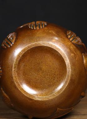 黄铜钱袋紫铜聚宝盆存钱罐招财摆件家居客厅玄关礼品装饰品工艺品