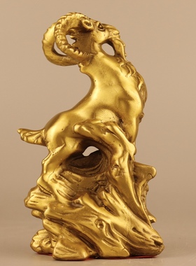 黄铜生肖羊领头羊家居客厅装饰办公室工艺品摆件铜羊领头羊