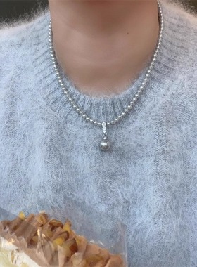 施家珍珠短链复古气质项链轻奢