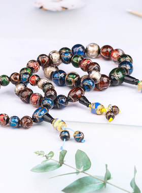 网络爆款香灰琉璃圆珠手链手工香灰琉璃珠子手串男女多宝饰品