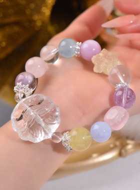 天然紫水晶白九尾狐时尚