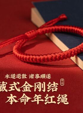 2025蛇龙虎猴猪金刚结本命年男女手工编制红绳手链刑岁岁驱霉yun