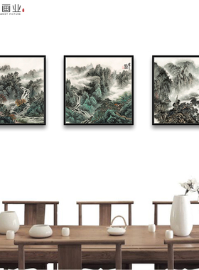 新中式风玄关书房方形客厅装饰画
