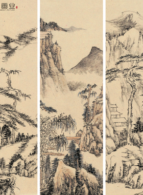 装饰画仿古山水画国画玄关画